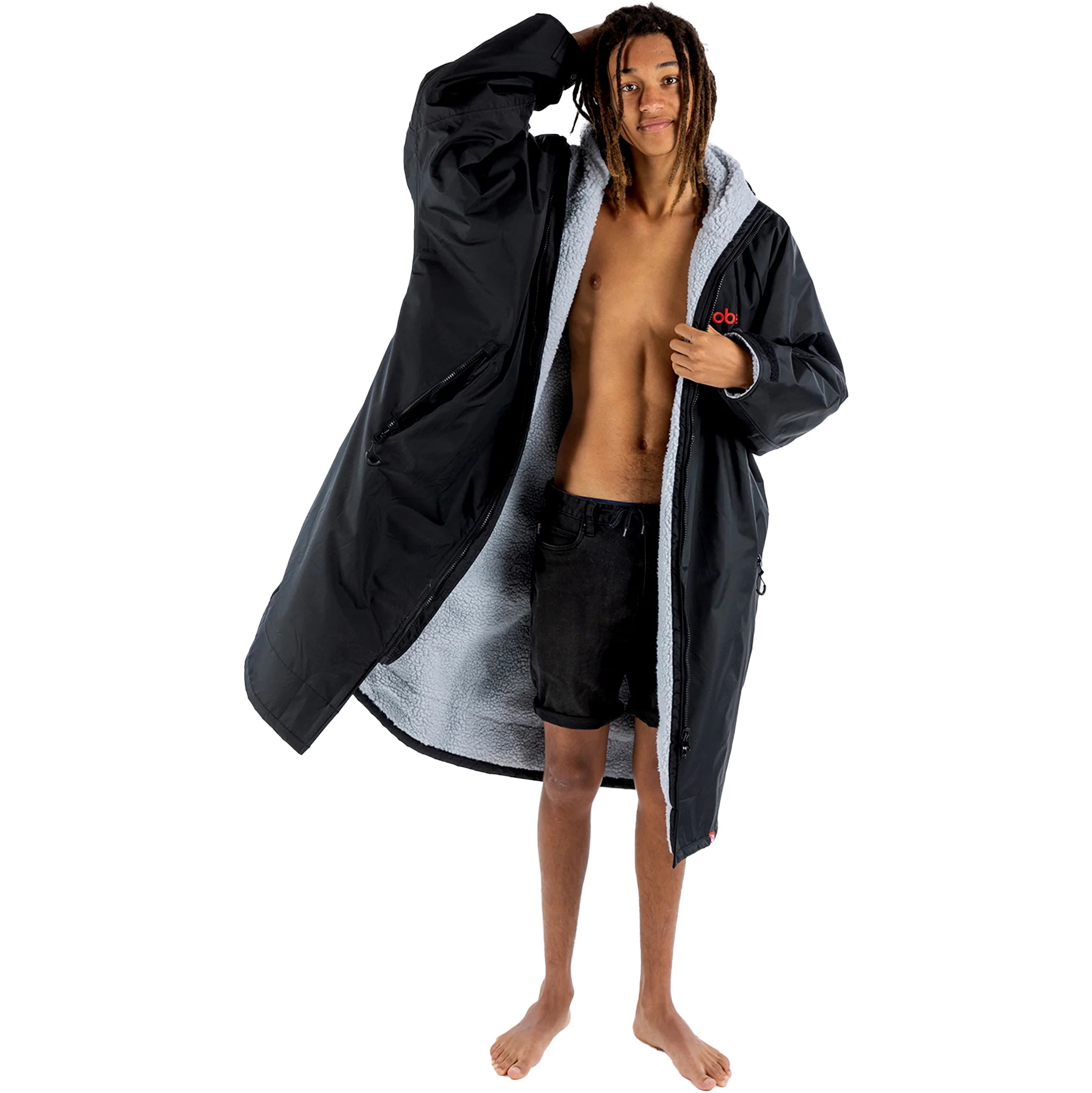 2026 Dryrobe Advance Long Sleeve Changing Robe DALSV3 - Black / Grey